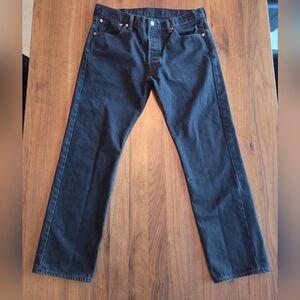 Levi’s 501 Original Fit Men’s Black Jeans W34 L30 Button Fly Straight Leg Denim